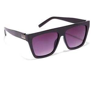 New York and Company Flat-Top Square Black Sunglasses